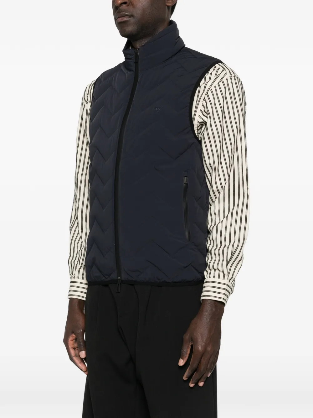 Emporio Armani Bodywarmer met rits Blauw