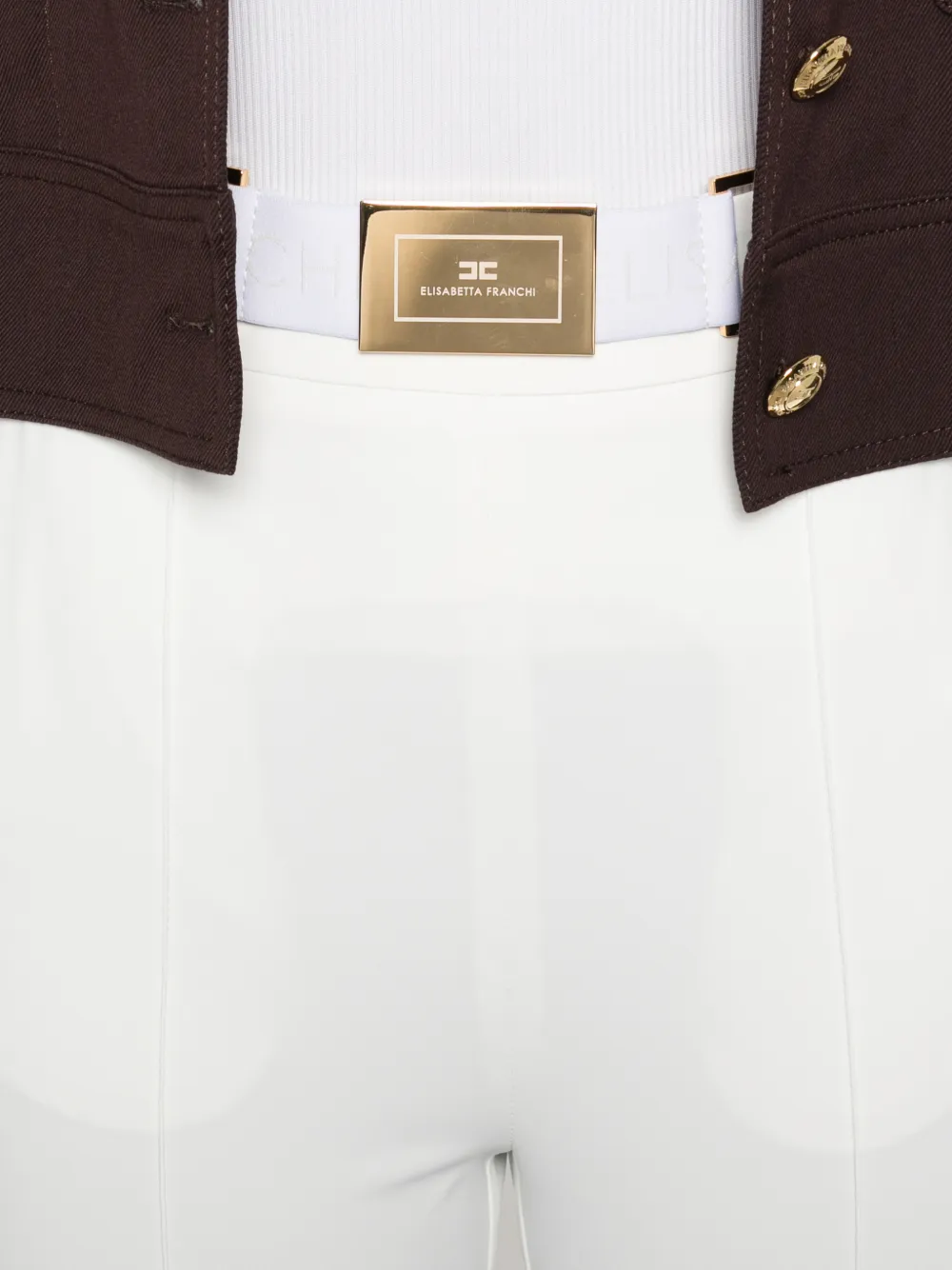Elisabetta Franchi Cropped broek Wit