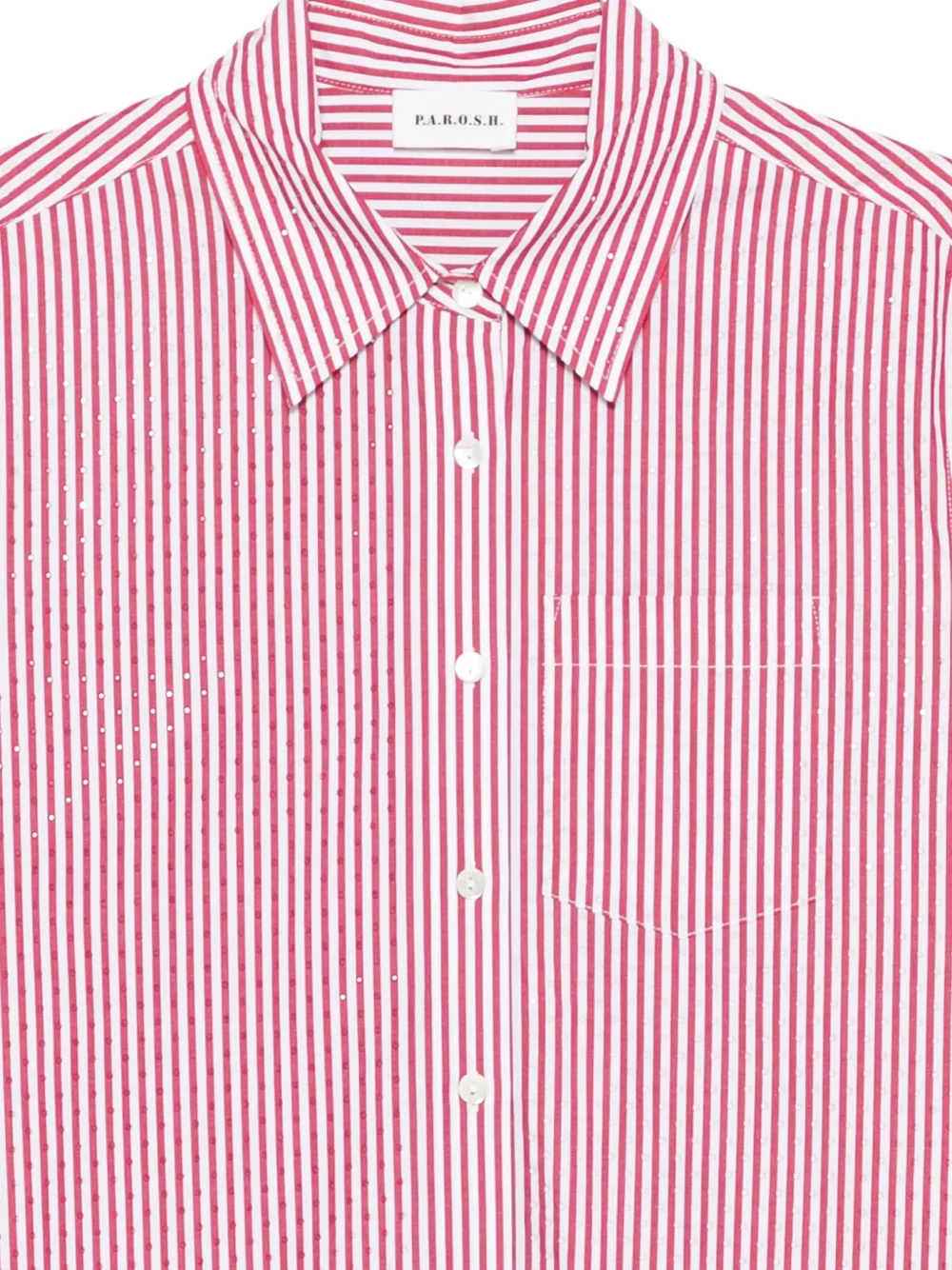  P.a.r.o.s.h. Striped Embellished Shirt - Red 