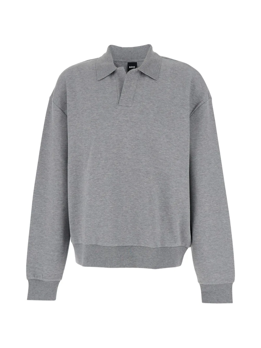 BOSS polo-collar long-sleeve sweatshirt - Grigio