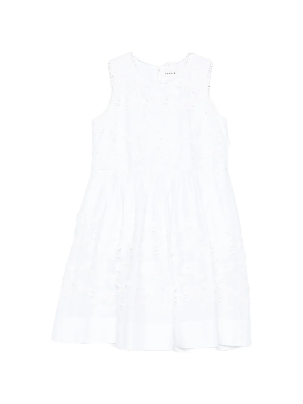 P.A.R.O.S.H. embroidered sleeveless dress - Bianco
