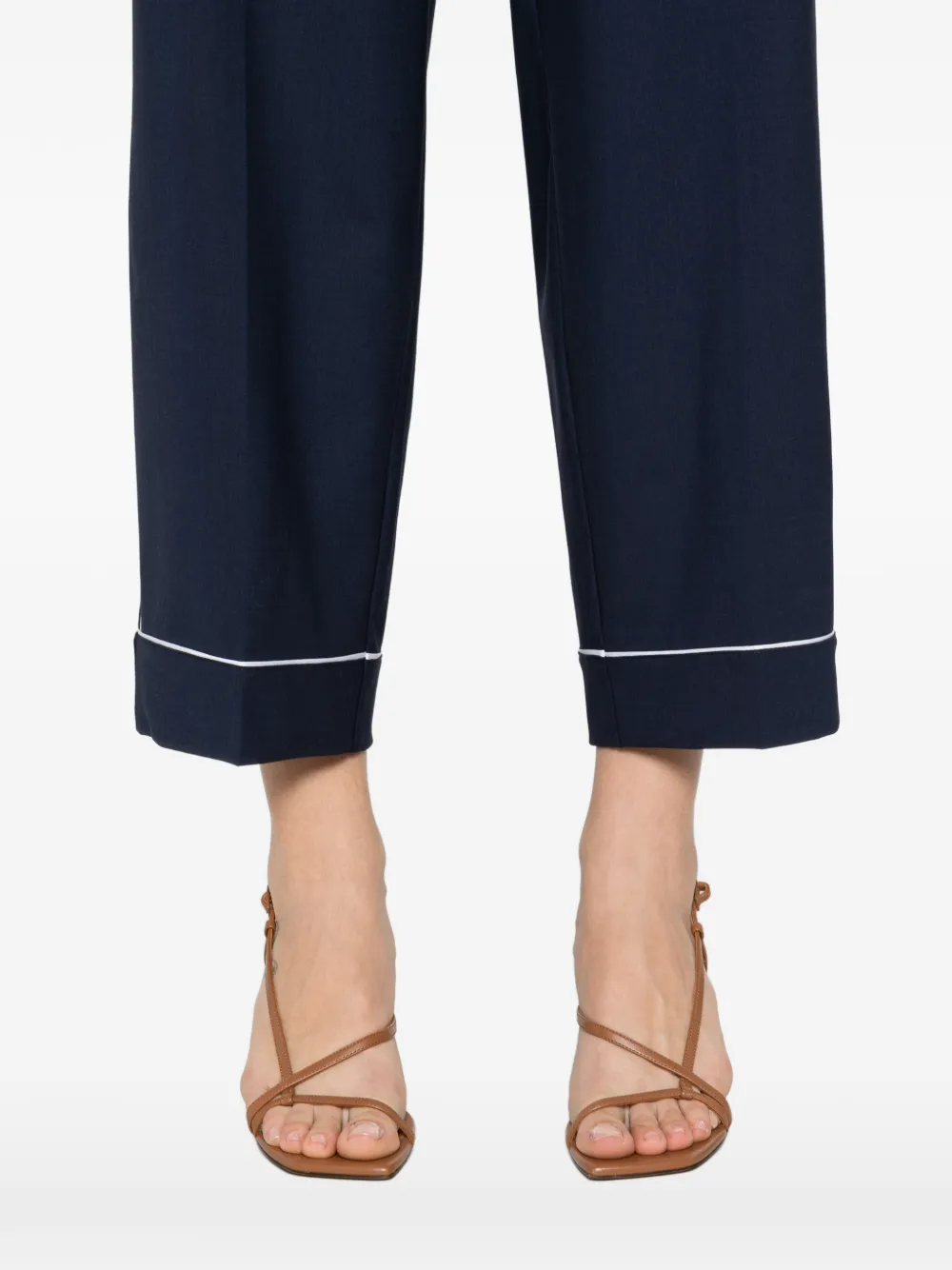 Drawstring-Fastening Cropped Trousers