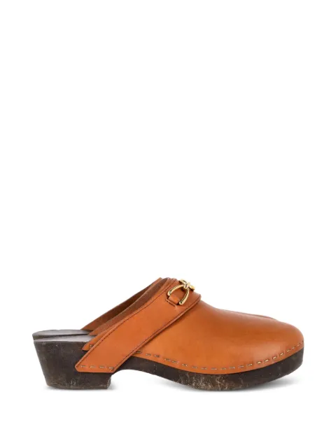 Celine Pre-Owned Bois chain-detail leather clogs