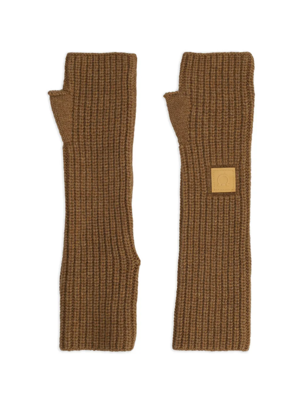 Ferragamo gancini wool gloves - Marrone