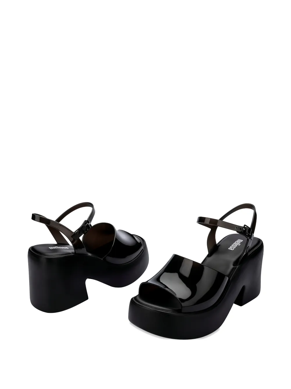 Melissa Lina sandalen met plateauzool Zwart