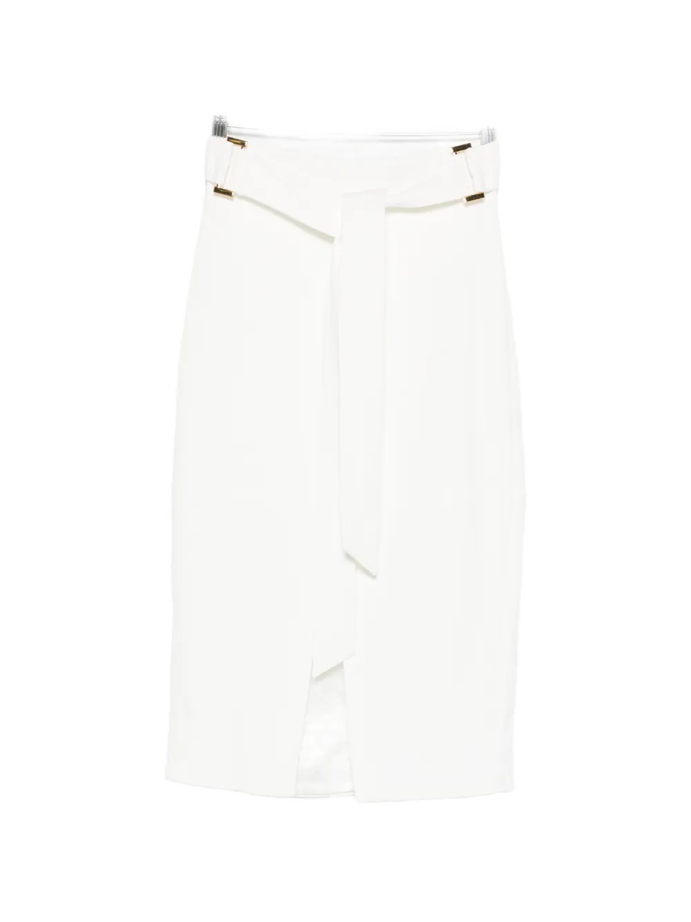 Elisabetta Franchi belt-detail midi skirt - Bianco
