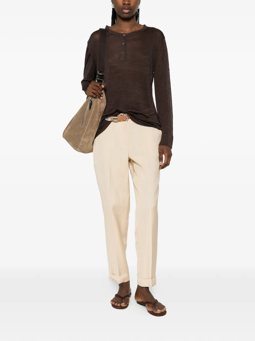  P.a.r.o.s.h. Buttoned Trousers - Neutrals 