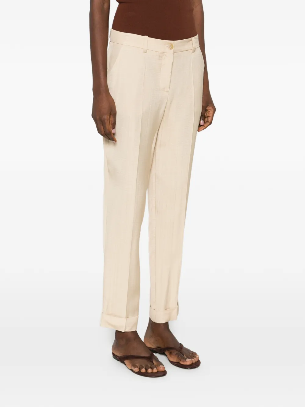  P.a.r.o.s.h. Buttoned Trousers - Neutrals 