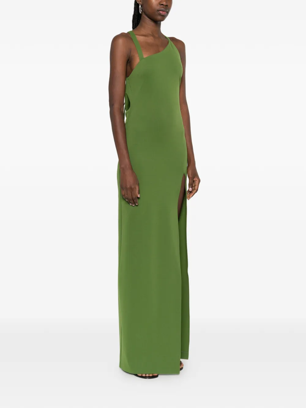 The Attico Maxi-jurk met asymmetrische hals Groen