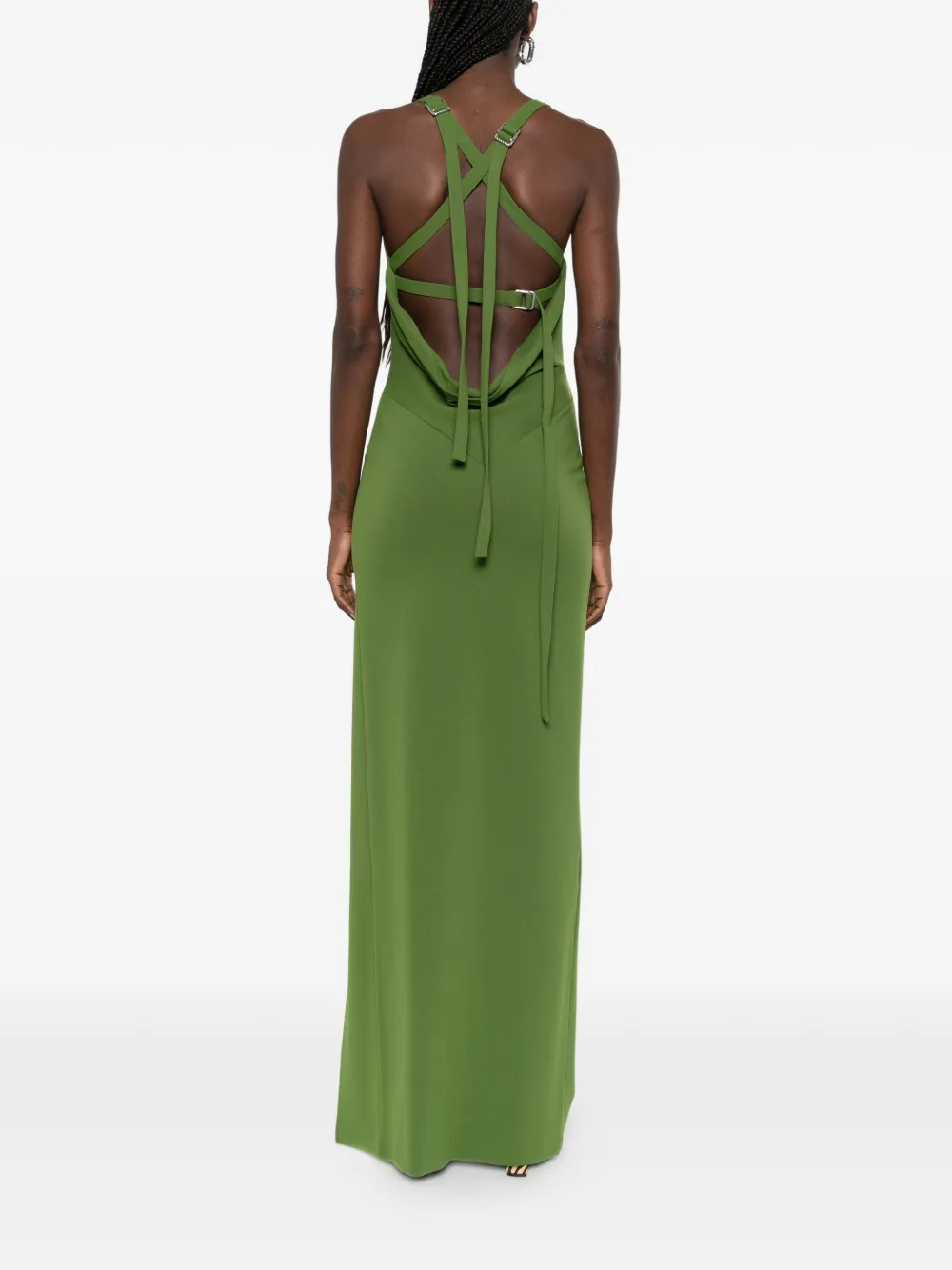 The Attico Maxi-jurk met asymmetrische hals Groen