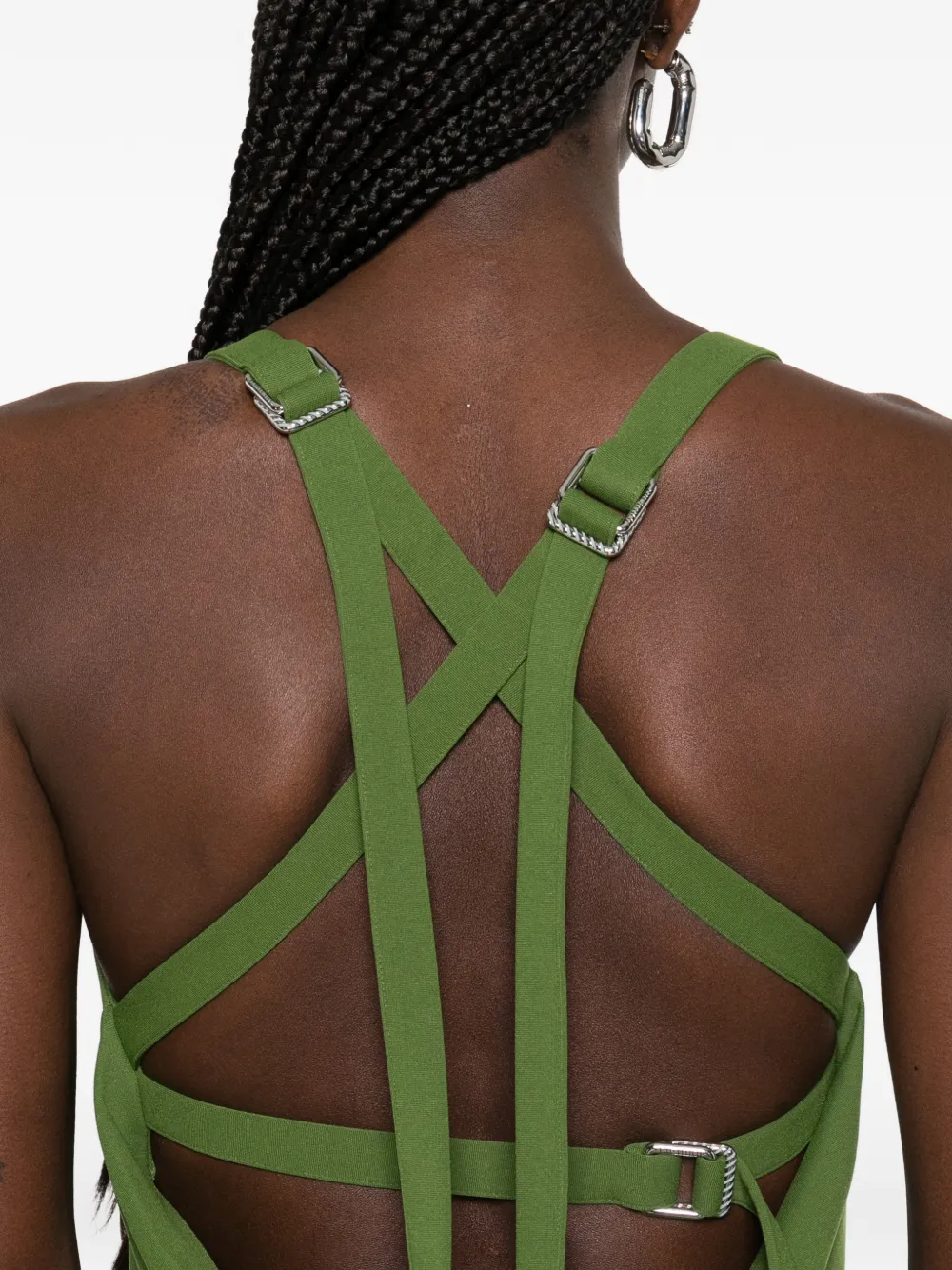 The Attico Maxi-jurk met asymmetrische hals Groen