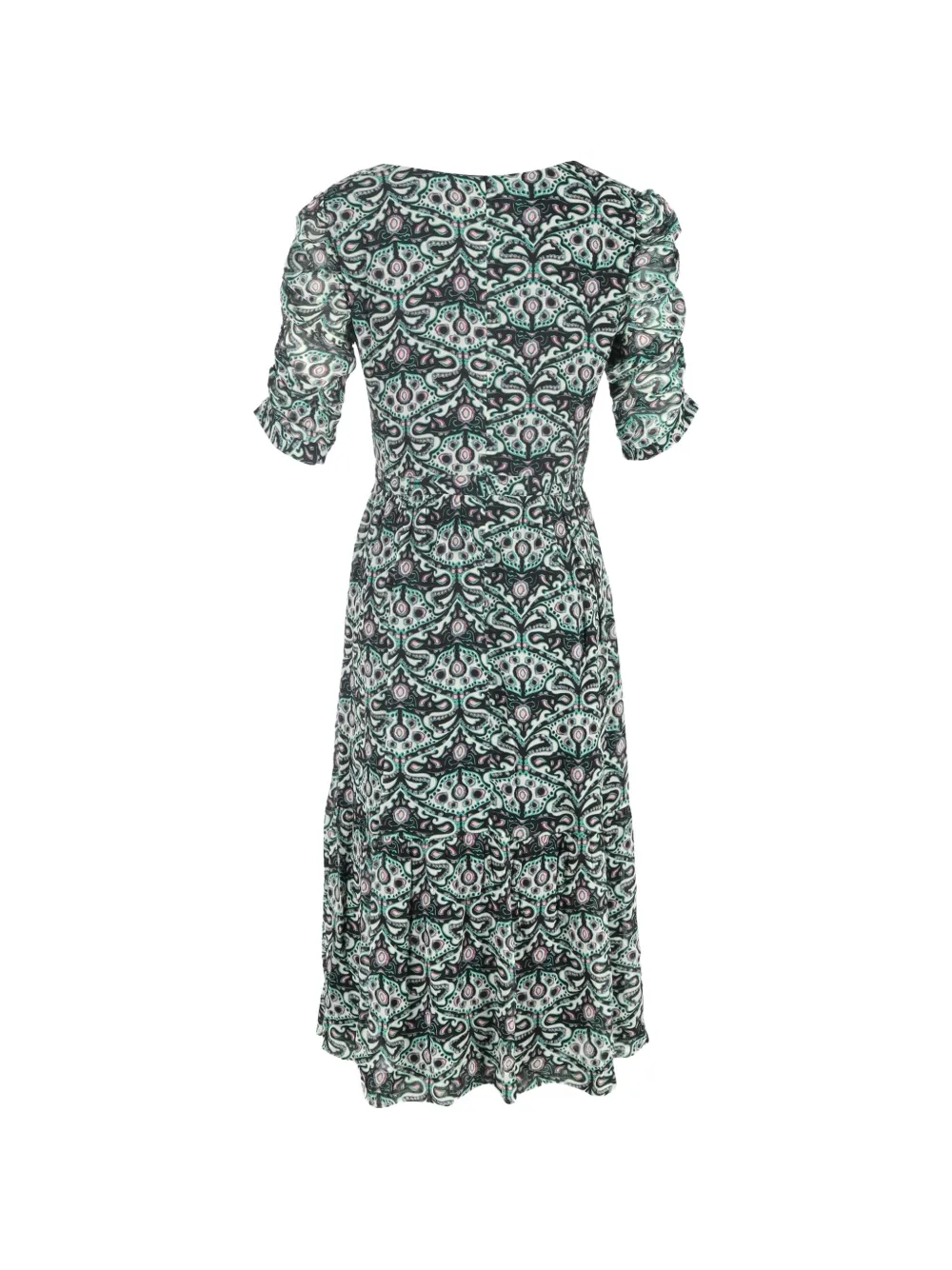 Ba&Sh gathered-sleeve midi dress - Zwart