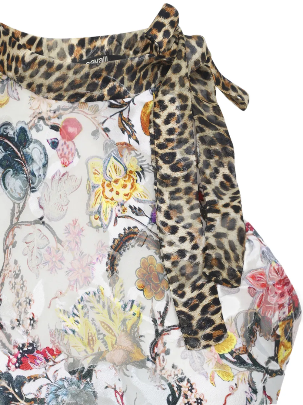 Roberto Cavalli Top met contrasterende print Wit