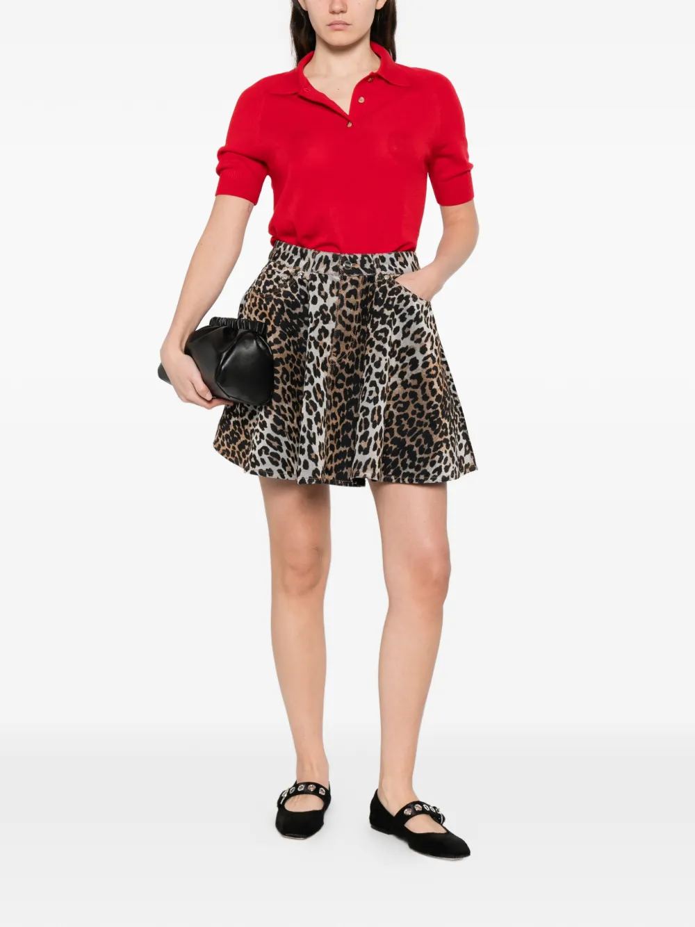  Ganni Leopard-print Mini Skirt - Brown 