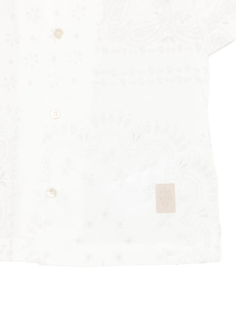  Eleventy Kids Patterned Short-sleeve Shirt - White 
