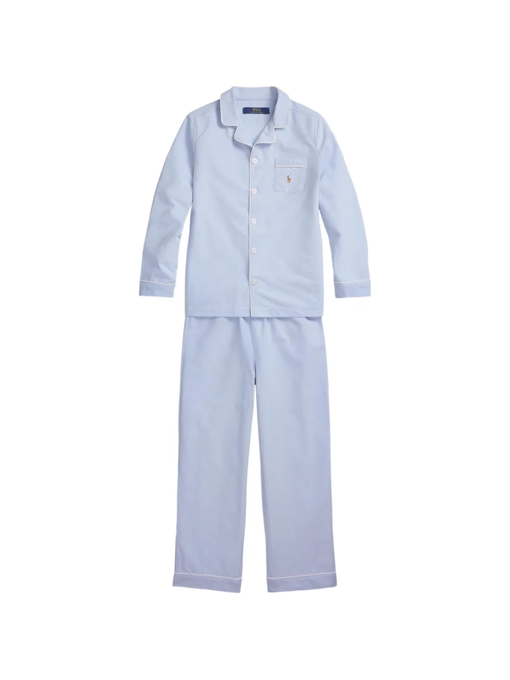 POLO RALPH LAUREN KIDS Paspeliertes Schlaf-Set mit ikonischer Stickerei - Blau