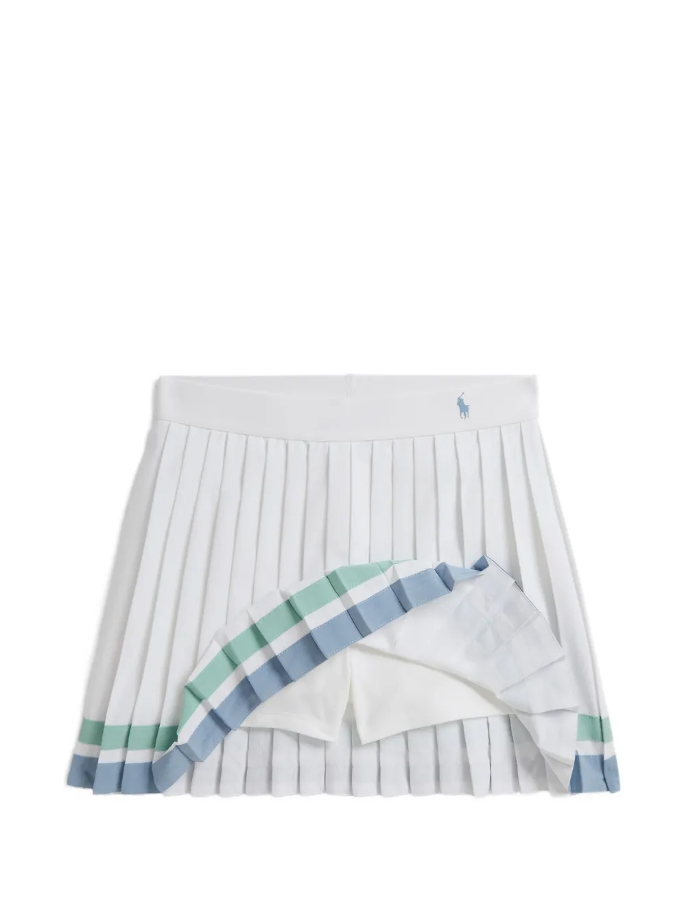 POLO RALPH LAUREN KIDS Gestreepte skort met plooien Wit
