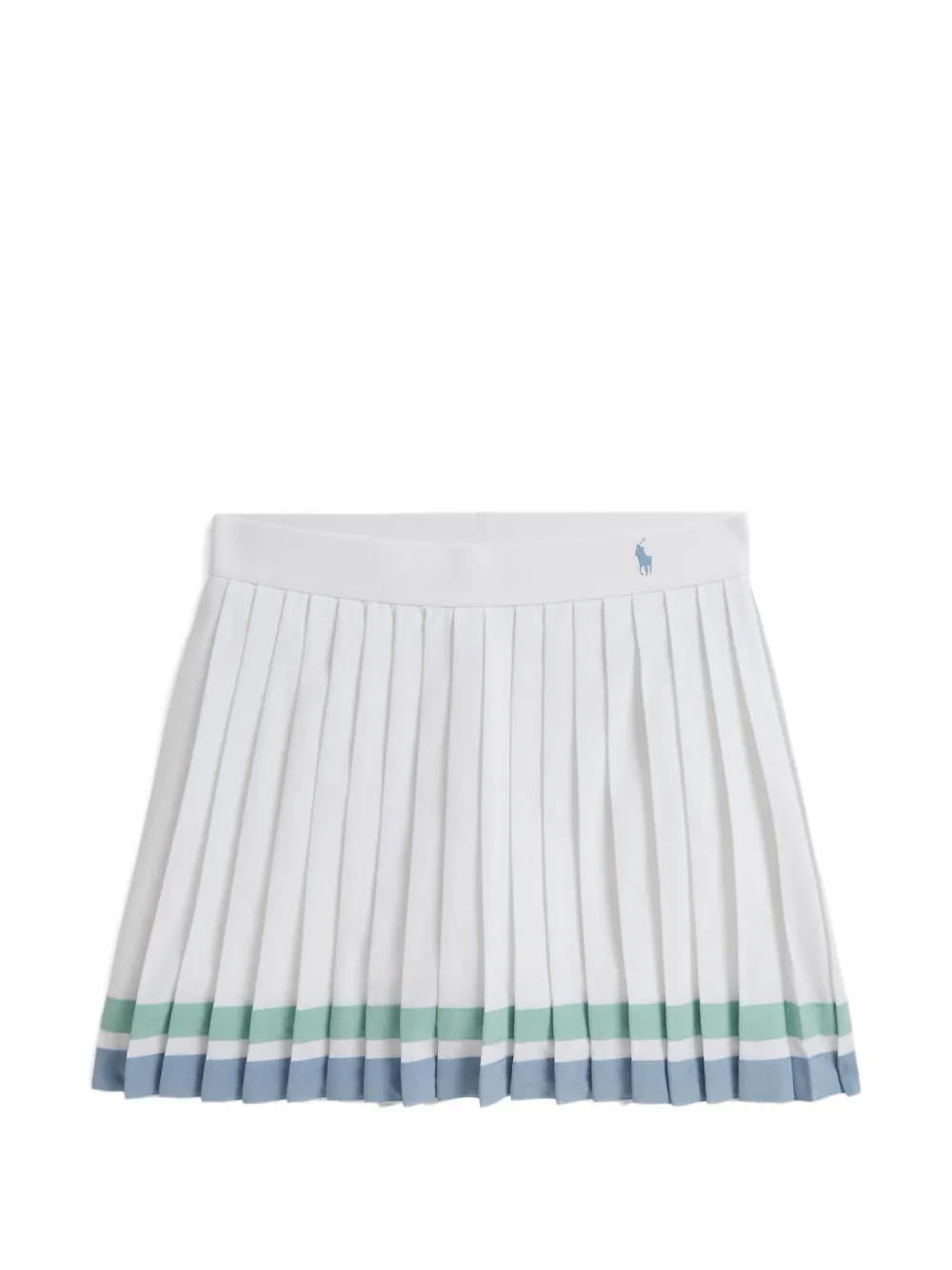 POLO RALPH LAUREN KIDS Shorts effetto gonna plissettata a righe - Bianco