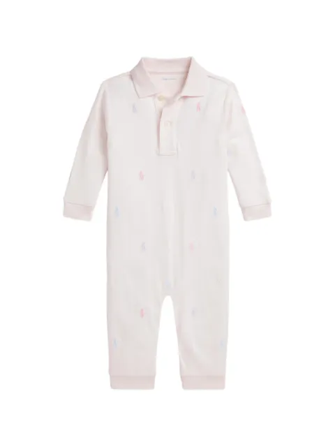 POLO RALPH LAUREN KIDS polo pony embroidered coverall