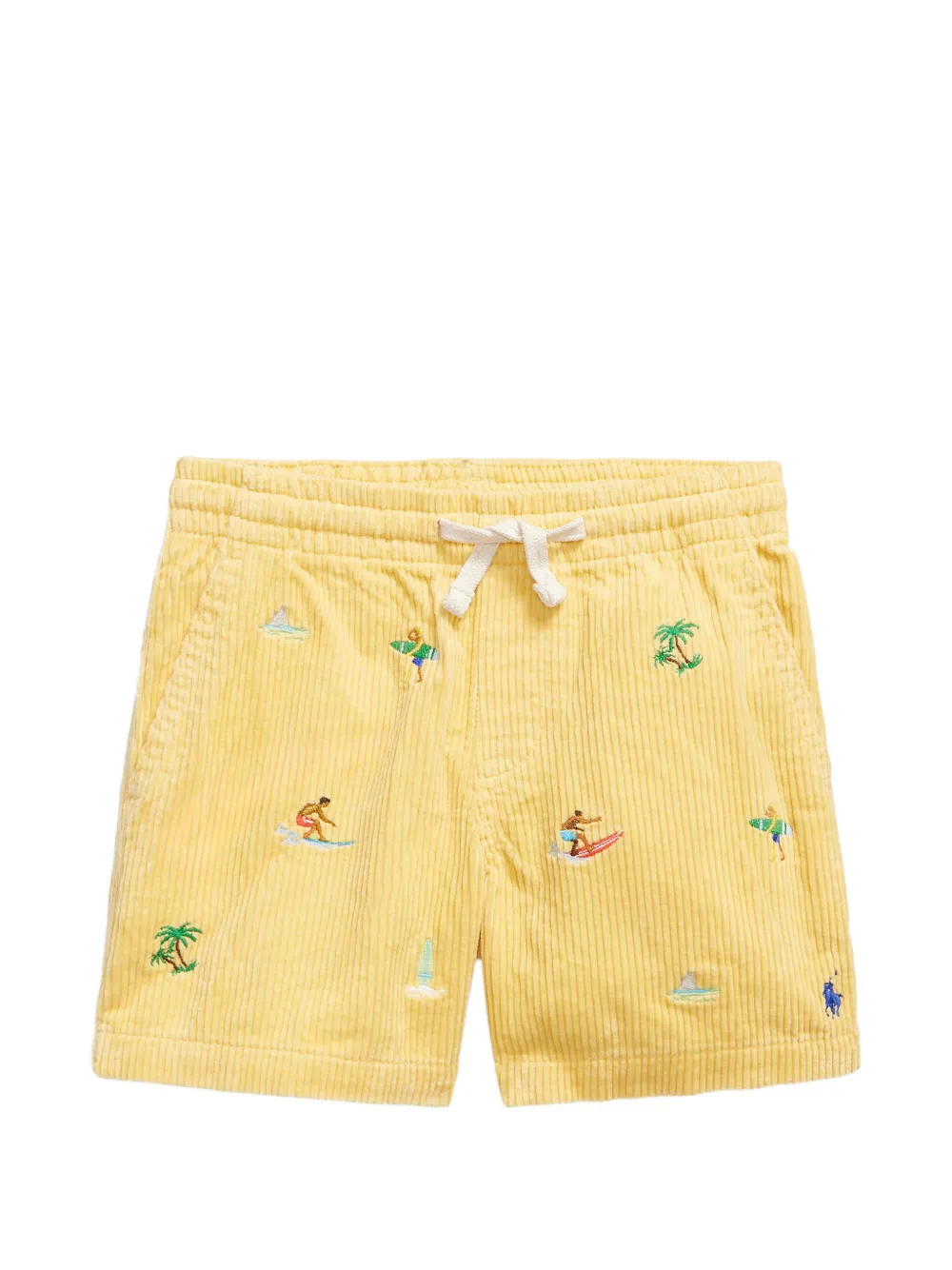 POLO RALPH LAUREN KIDS Prepster embroidered-detail corduroy shorts - Giallo