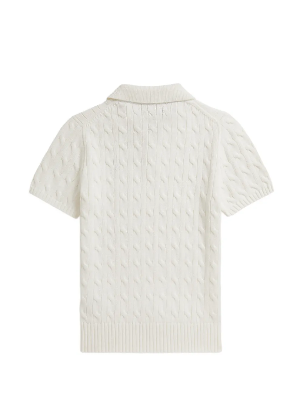 POLO RALPH LAUREN KIDS Kabelgebreid poloshirt Wit