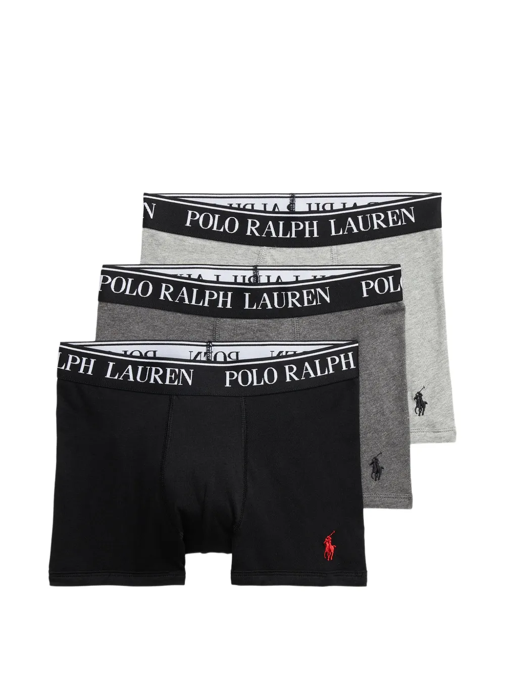 POLO RALPH LAUREN KIDS Boxer con ricamo (3 pezzi) - Grigio