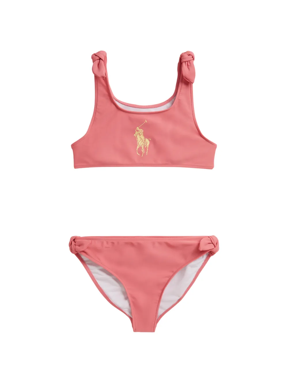 POLO RALPH LAUREN KIDS Costume da bagno con nodo - Rosa