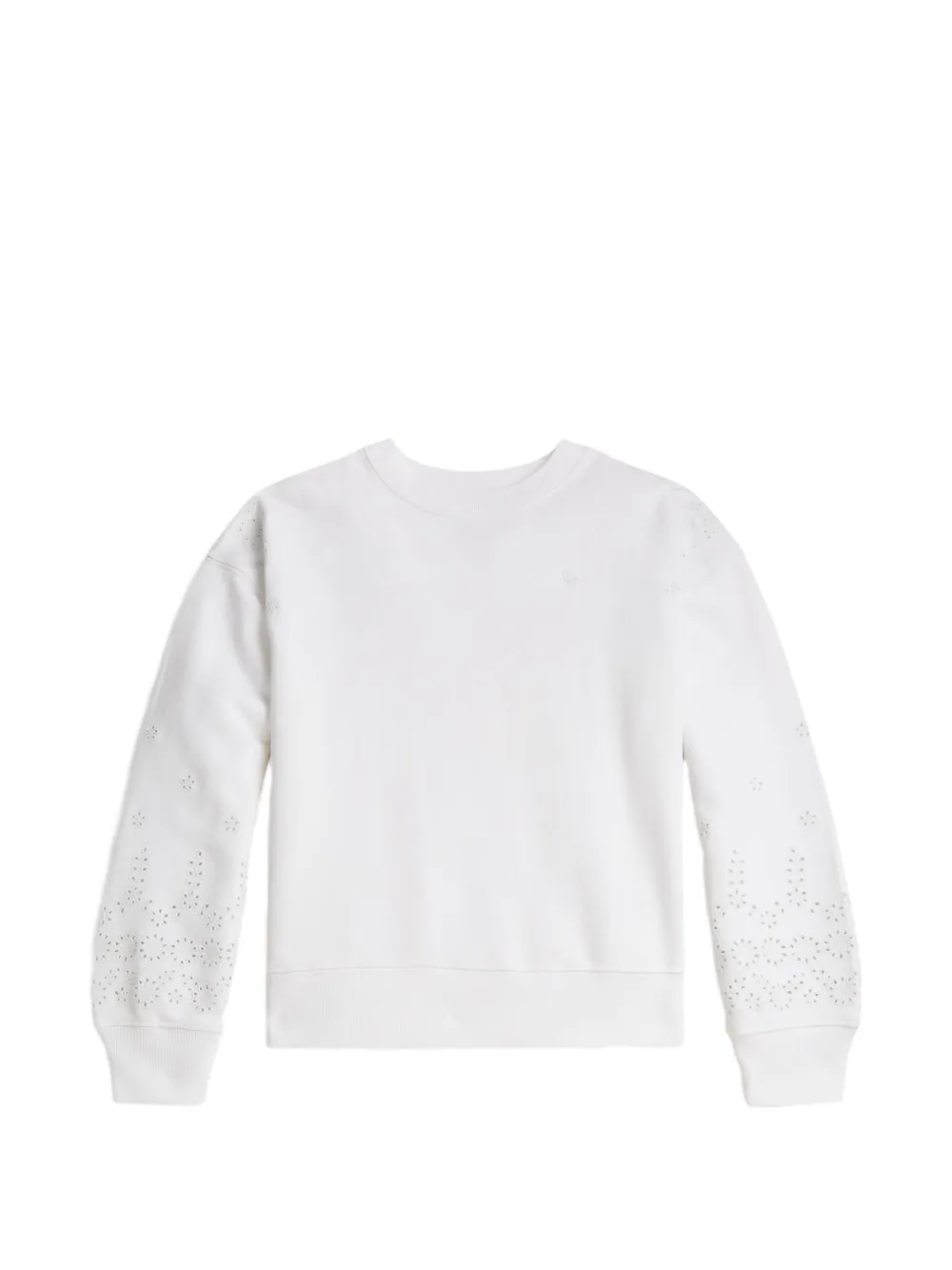 POLO RALPH LAUREN KIDS eyelet embroidered sweatshirt - White
