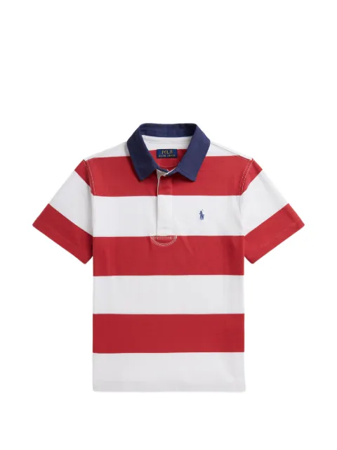 POLO RALPH LAUREN KIDS striped twill rugby polo shirt