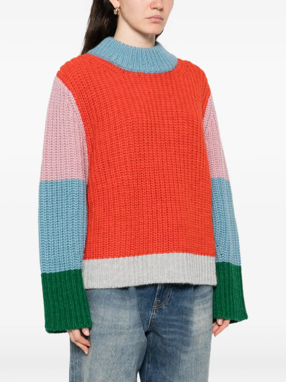  Essentiel Antwerp Colour-block Sweater - Red 