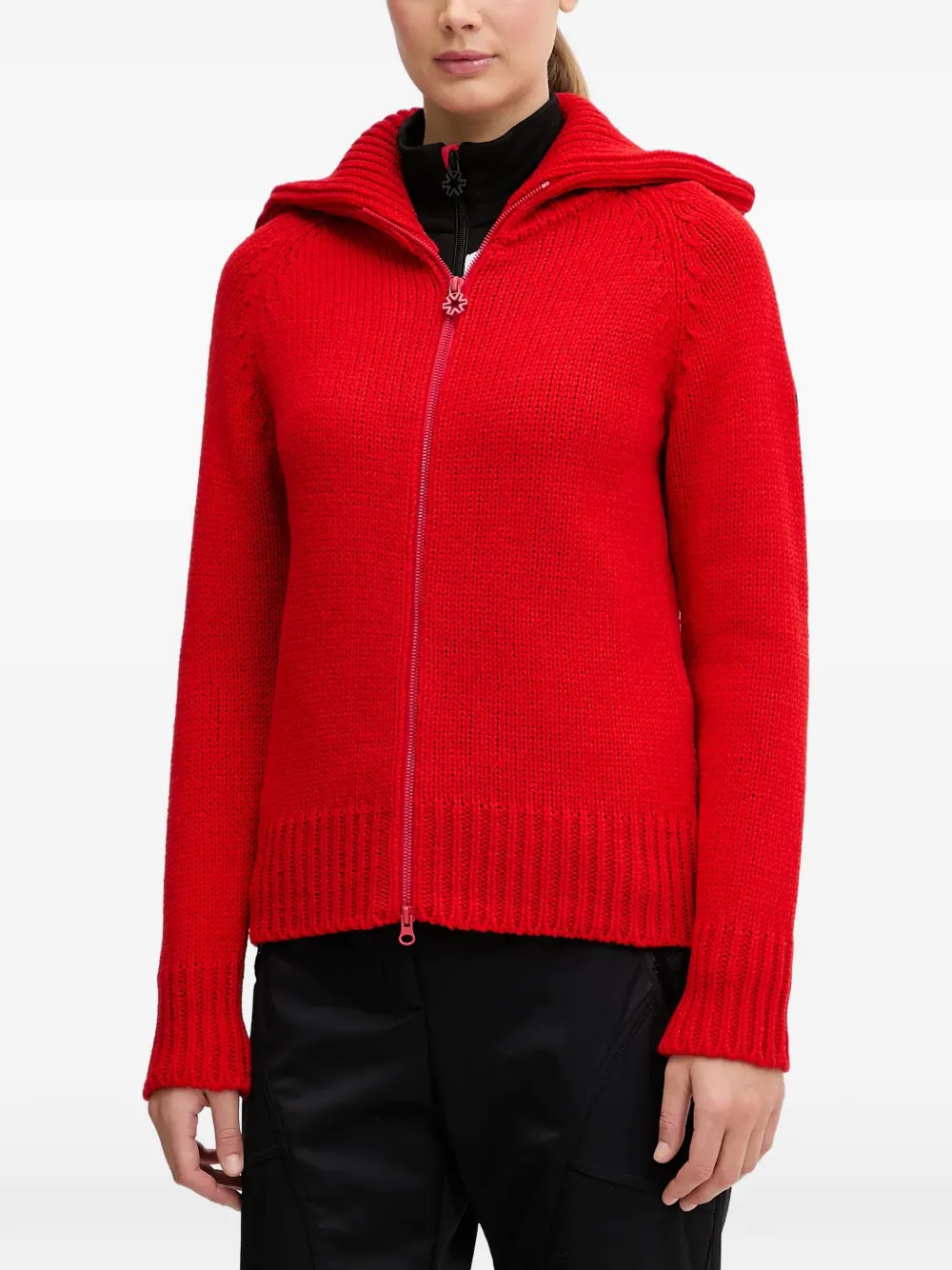 NEWLAND star wide-collar cardigan - Rosso