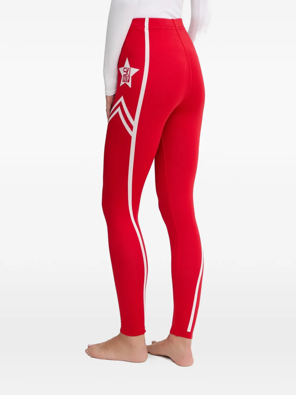 NEWLAND Gestreepte legging met ster Rood