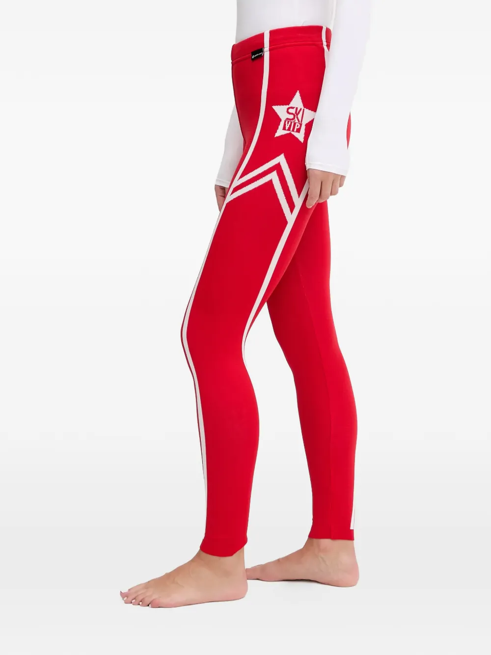 NEWLAND Gestreepte legging met ster Rood