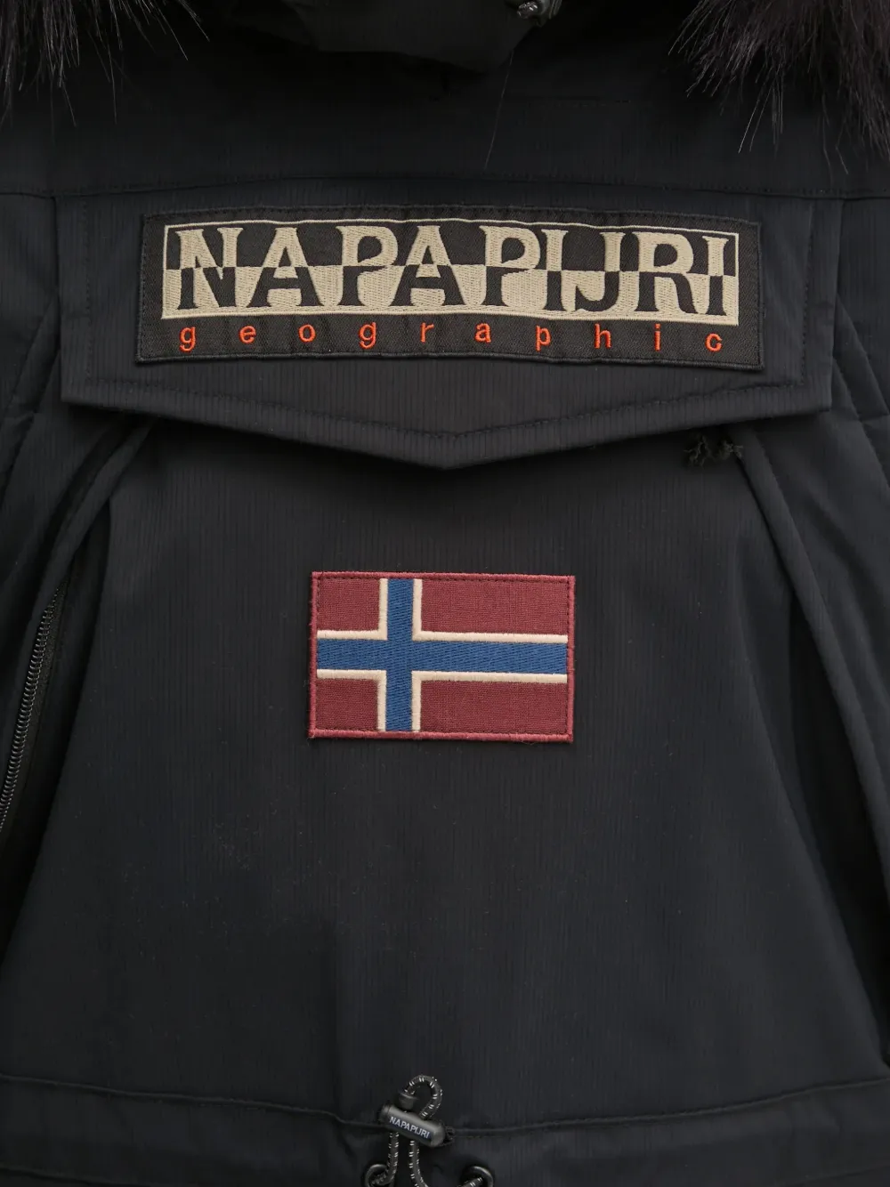 Napapijri Jack met imitatiebont Zwart
