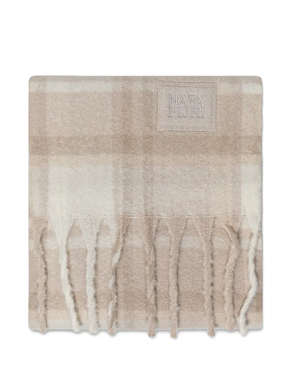 Napapijri Penia checkered fringed scarf - Beige