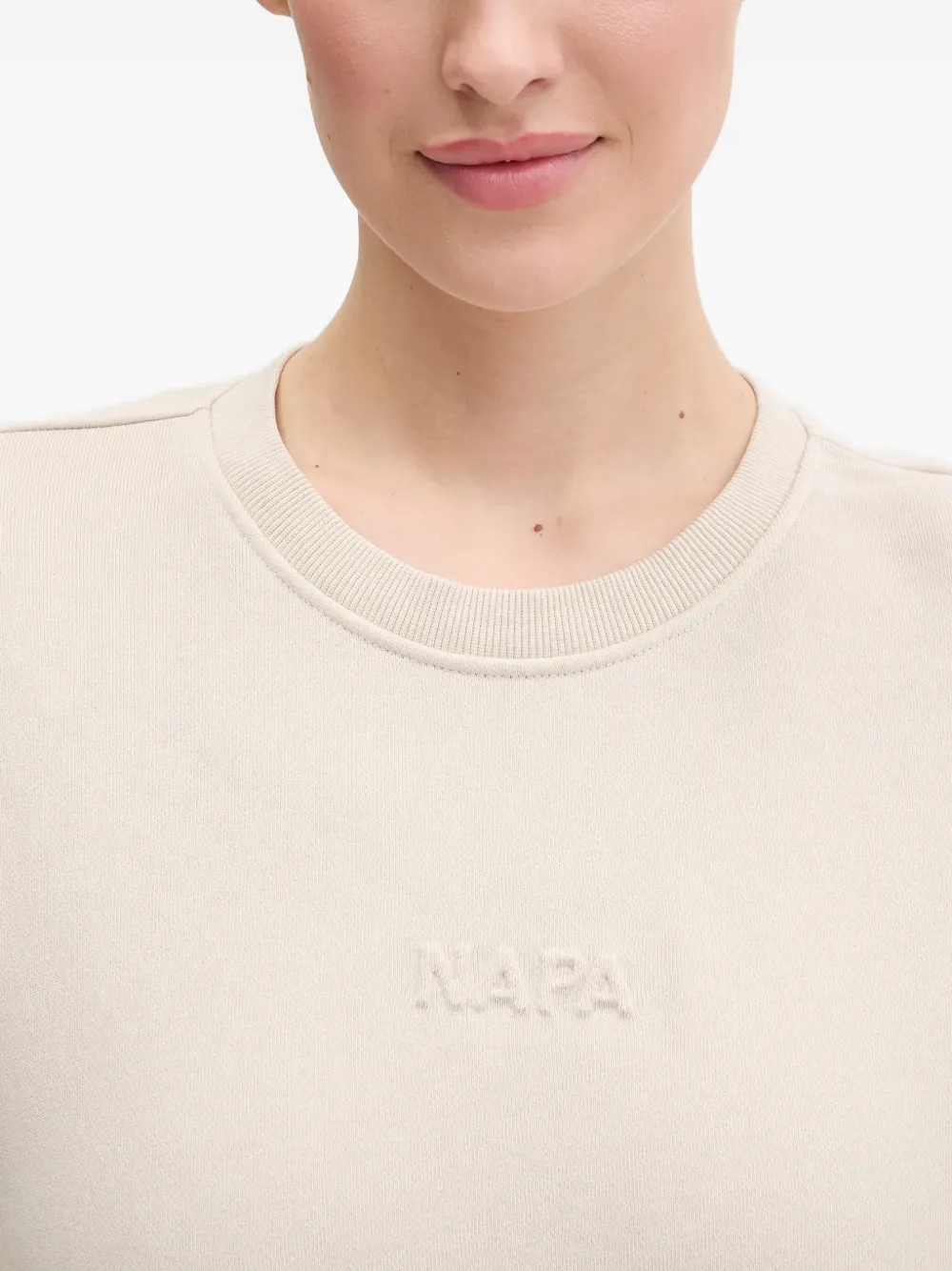 Napapijri B-Azure sweater met ronde hals en logo Beige