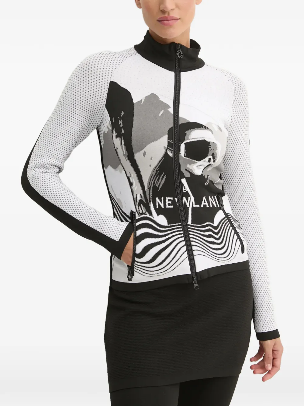 NEWLAND graphic zip sweatshirt - Bianco