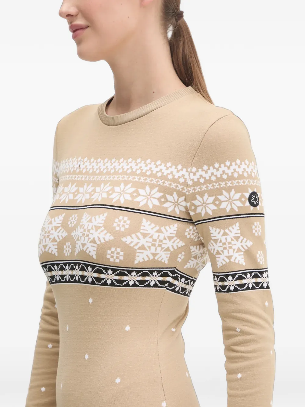 NEWLAND Body met Snowflake-patroon Beige