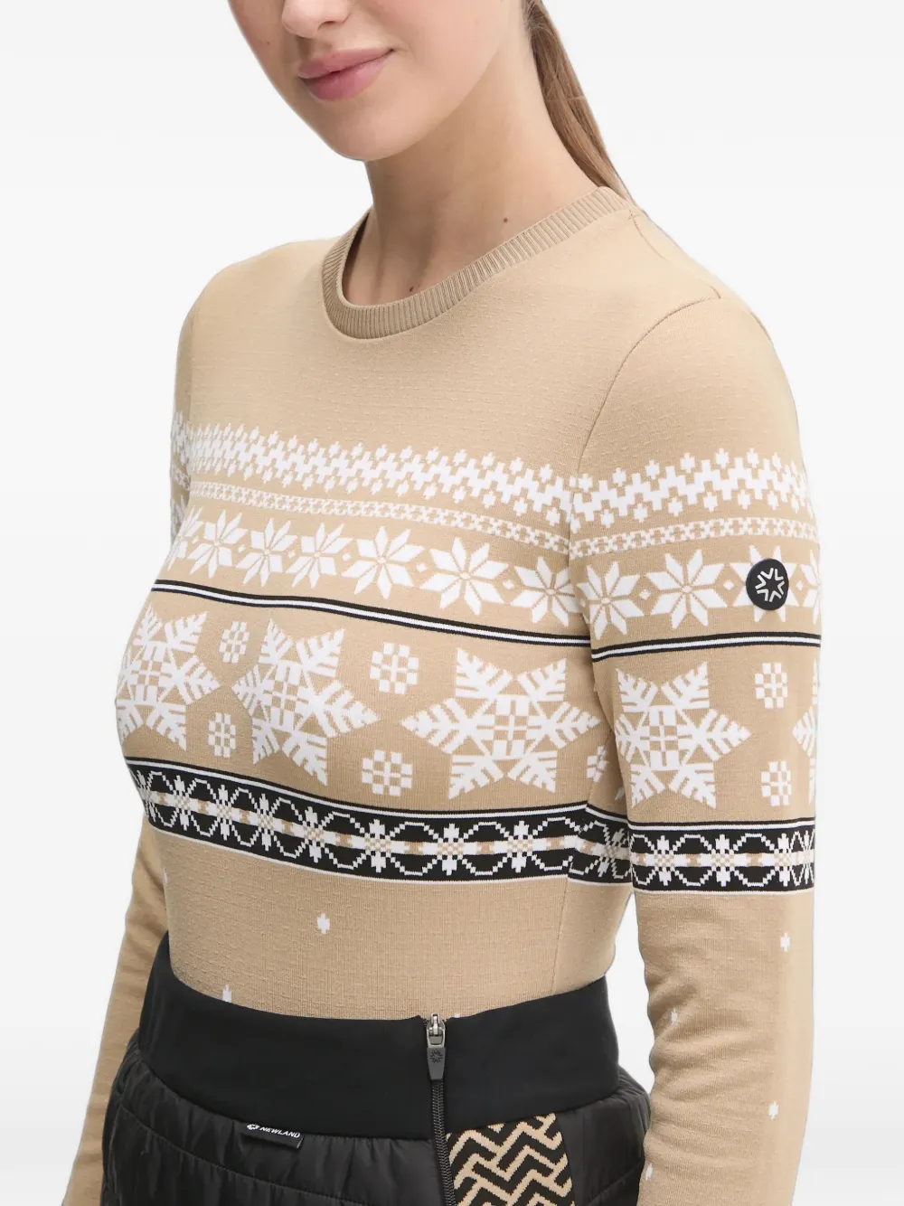 NEWLAND Body met Snowflake-patroon Beige
