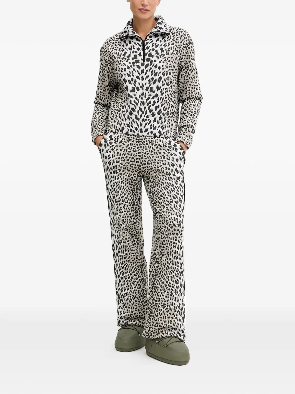 NEWLAND Top met luipaardprint en rits Beige