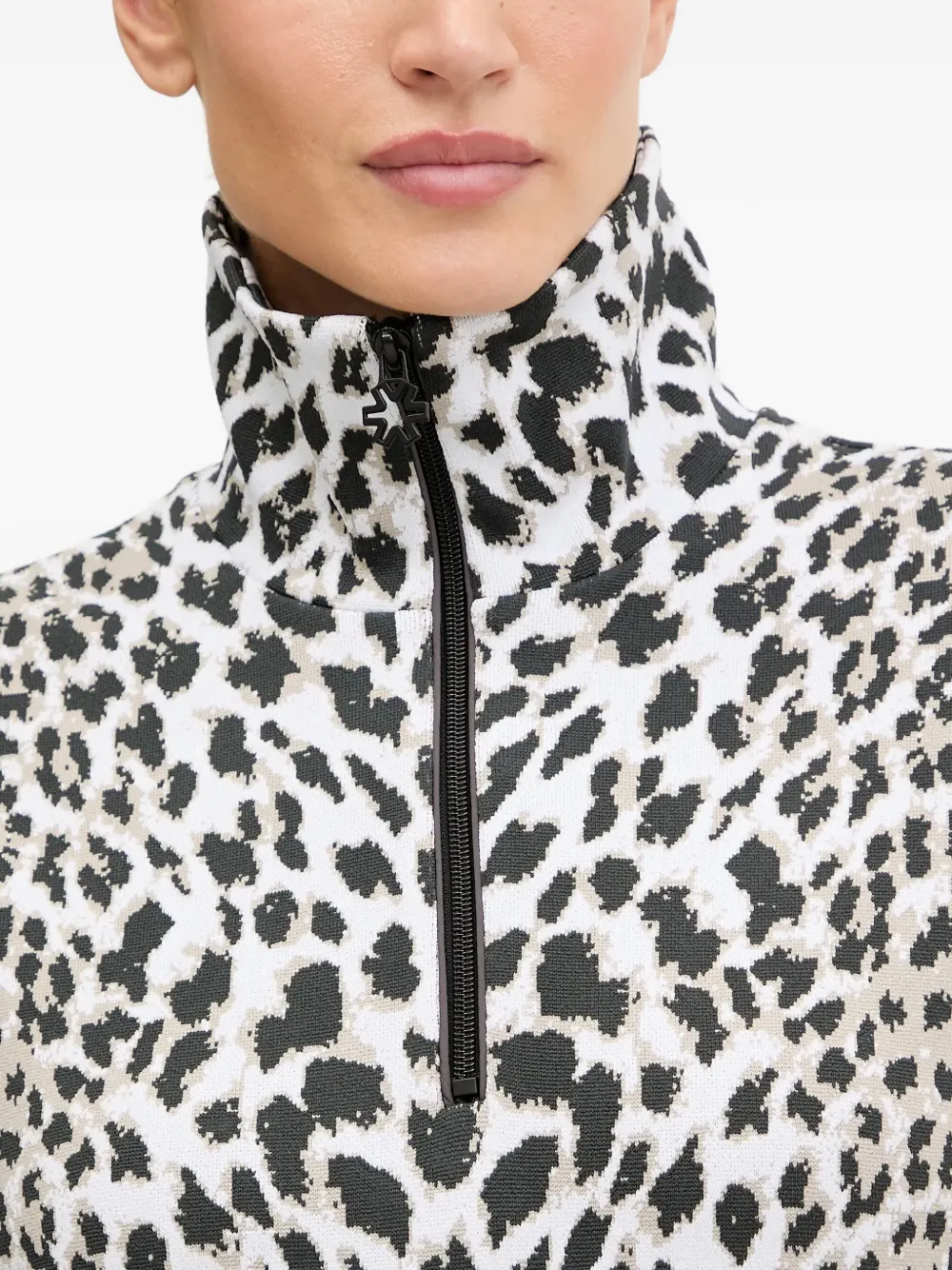 NEWLAND Top met luipaardprint en rits Beige