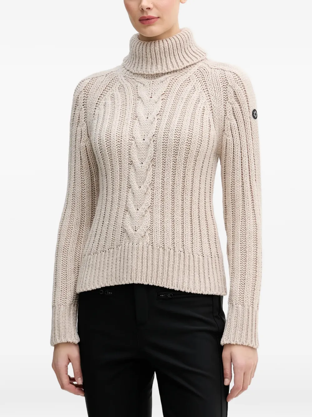 NEWLAND roll-neck cable sweater - Toni neutri