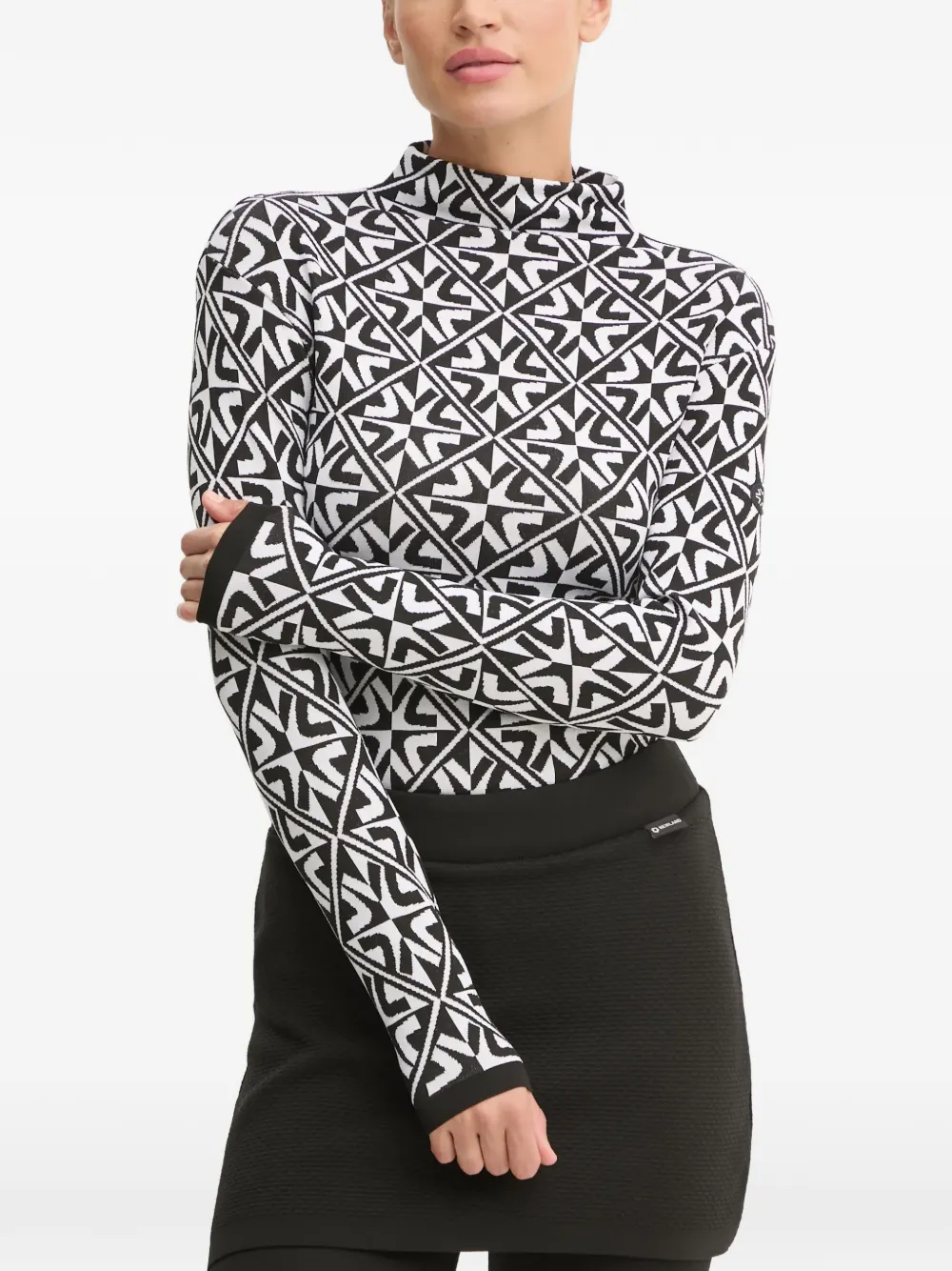 NEWLAND Alpina geometric-pattern high-neck base layer - Nero