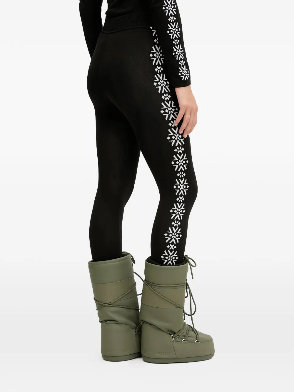 NEWLAND Legging met sneeuwvlokprint Groen