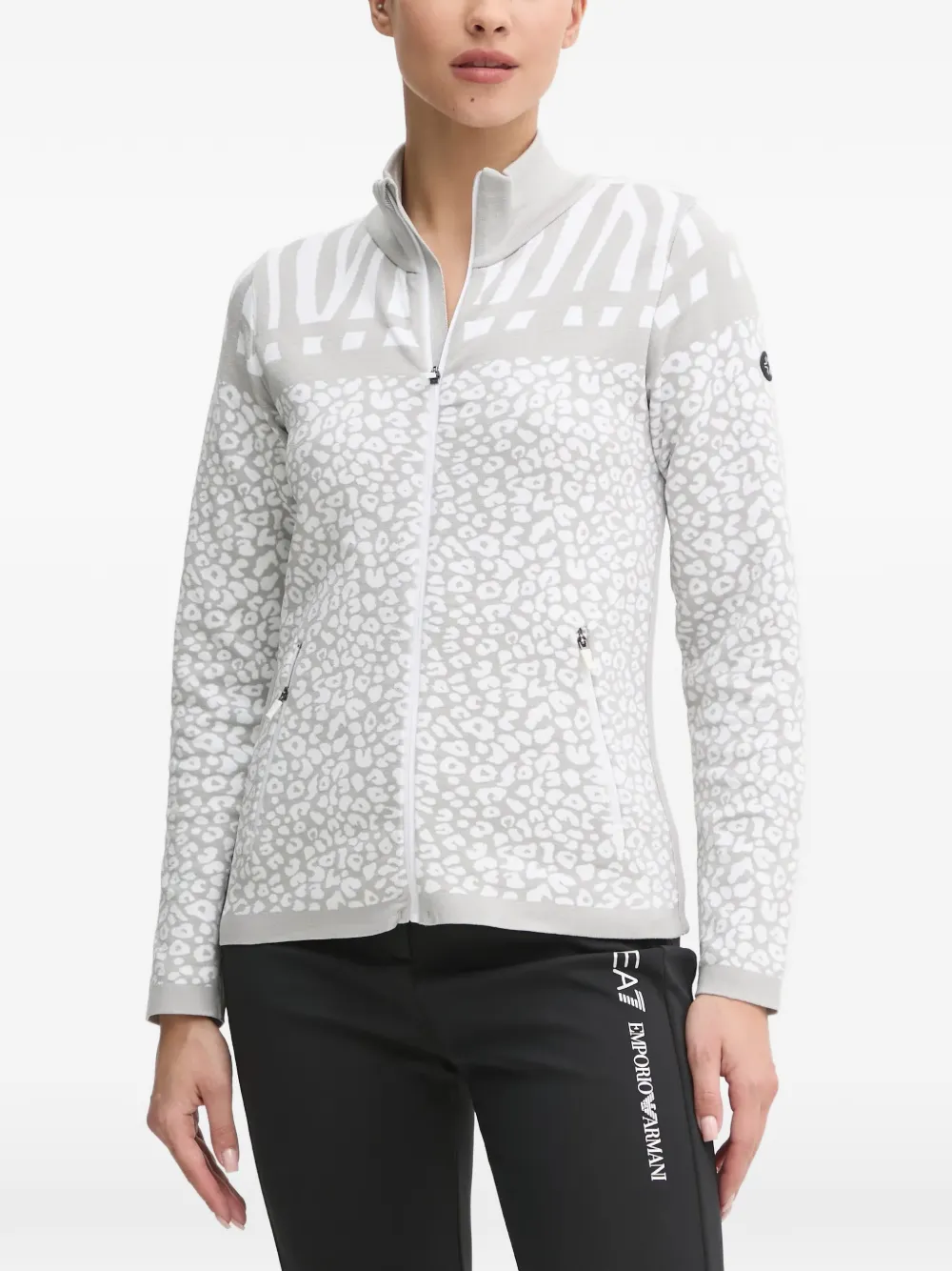 NEWLAND animal-print zipped jacket - Grigio