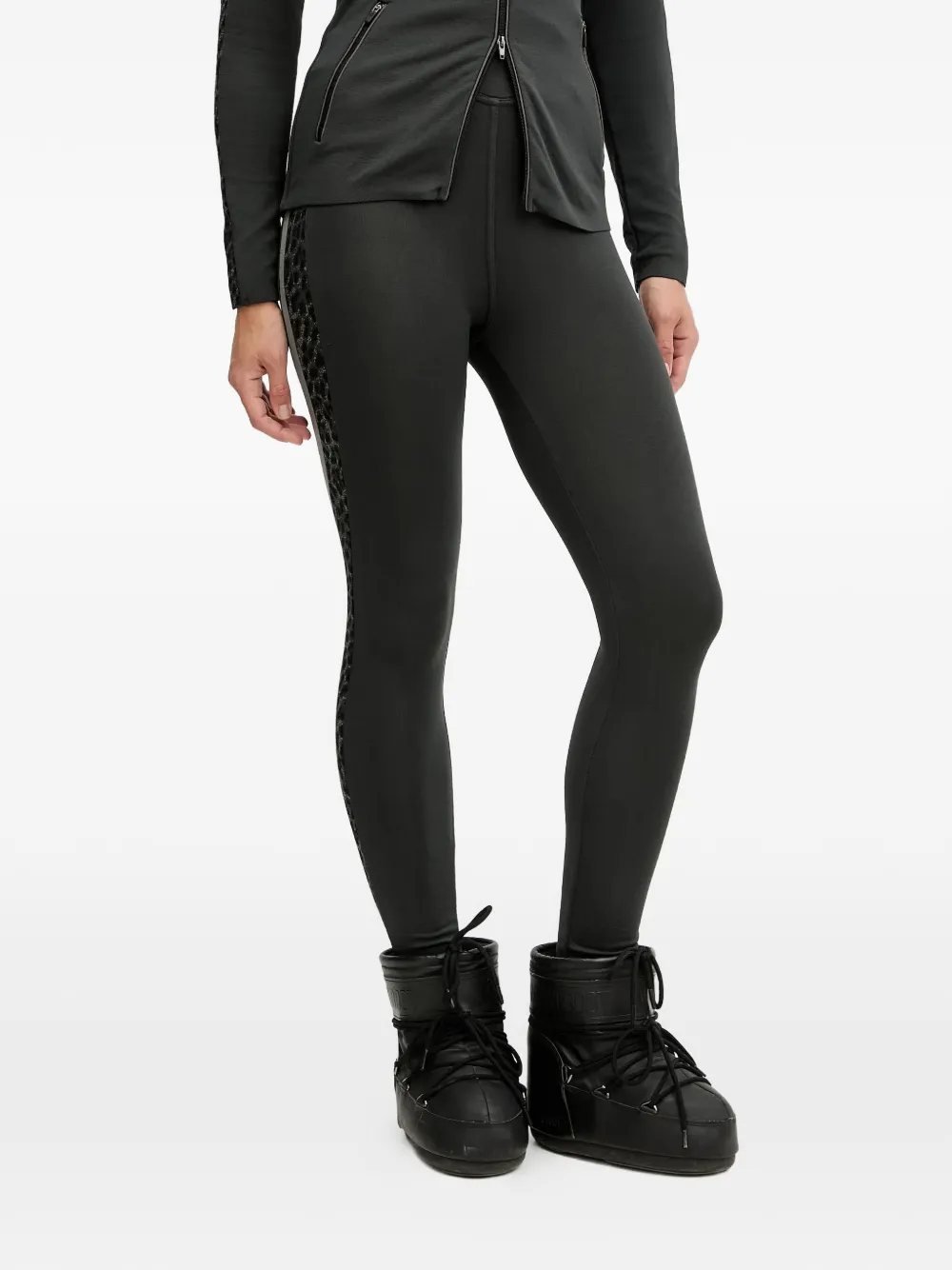 NEWLAND patterned perfomance leggings - Nero