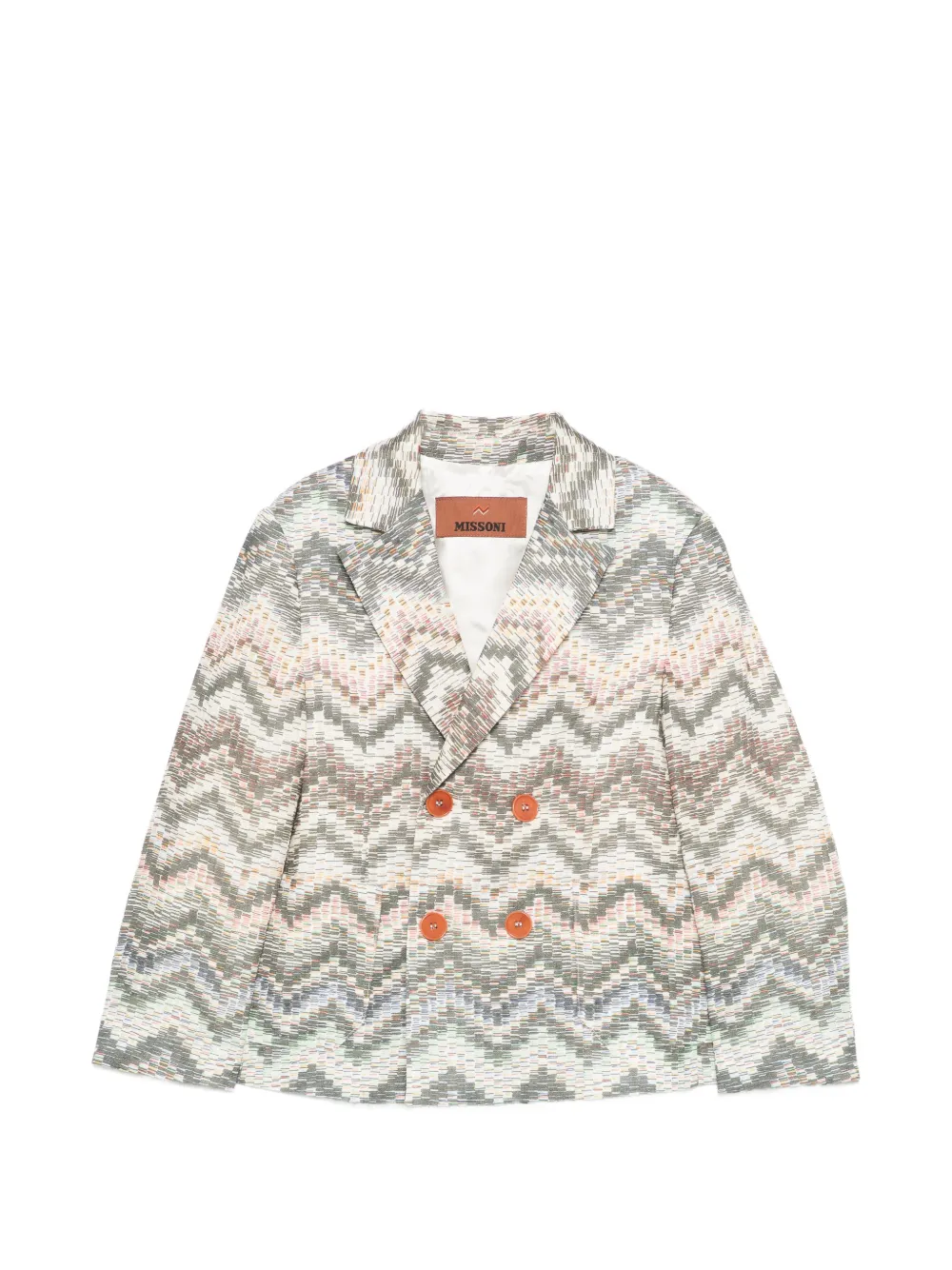 Missoni Kids zigzag double-breasted blazer - Toni neutri