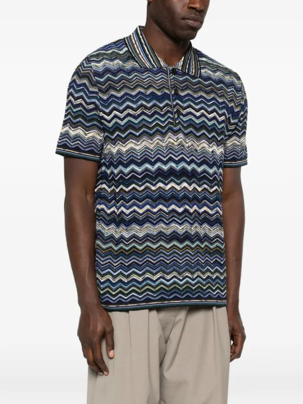 Missoni zigzag-pattern Polo Shirt | Blue | FARFETCH