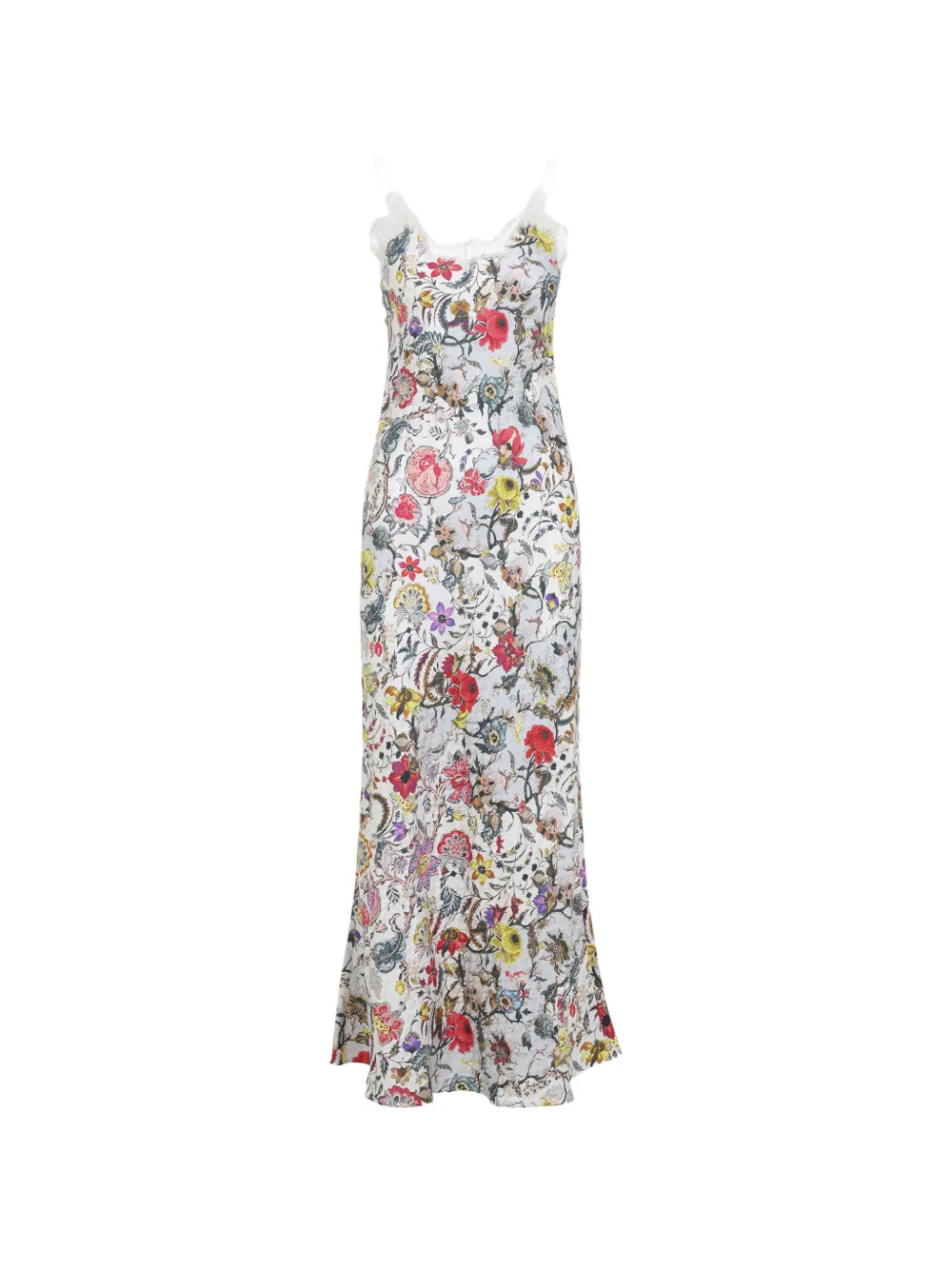 Roberto Cavalli lace floral silk maxi dress - Bianco