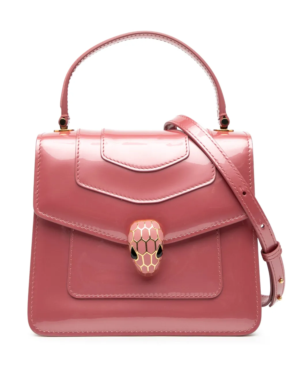 Bvlgari Pre-Owned 2000-2025 Small Patent Serpenti Forever Top Handle satchel - Rosa